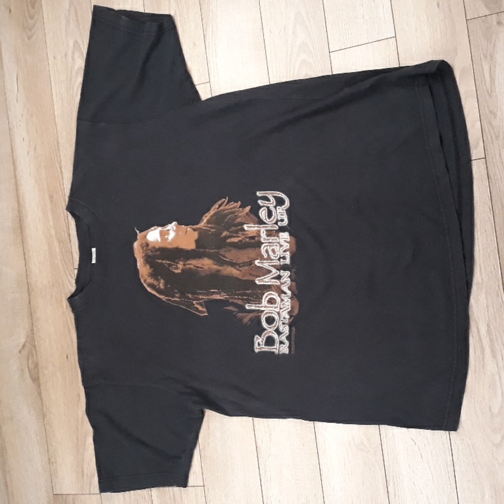 2000 BOB MARLEY Dark Navy Cotton Shirt XL VTG